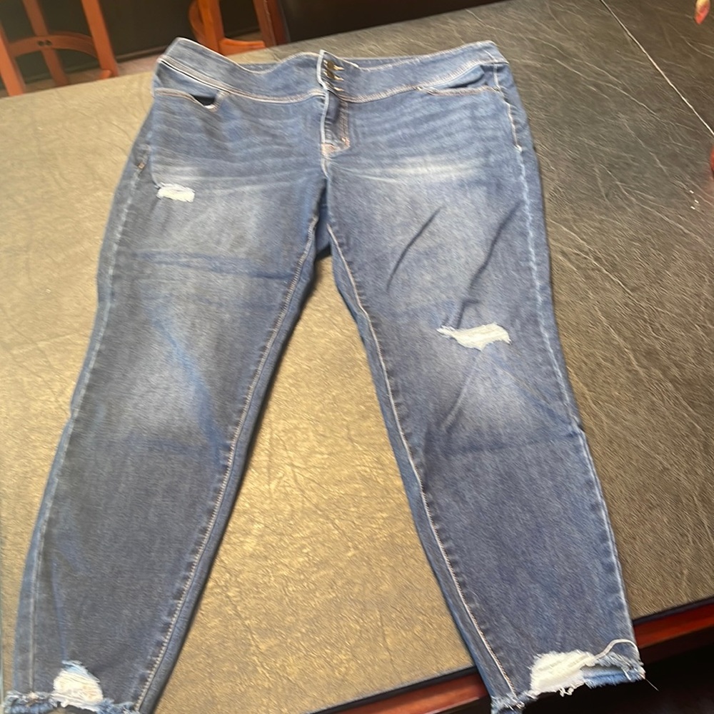 Lane Bryant skinny jeans size 18 distressed
